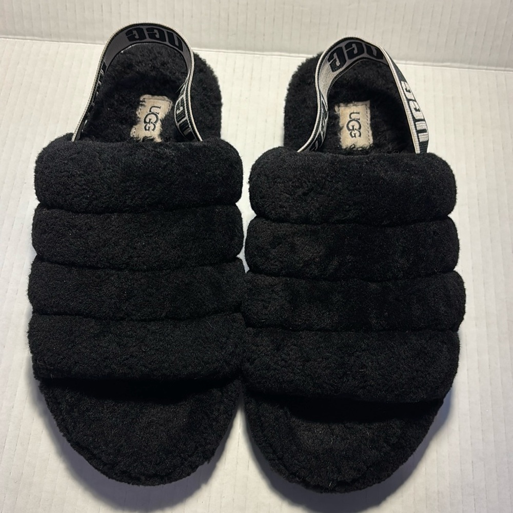 Ugg Fluff Yeah Sling Back Shearling Slippers Euc … - image 2